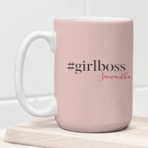 Modern Rosa Girl Girl Chef & Namn   Bästa gåva frå Två-Tonad Mugg