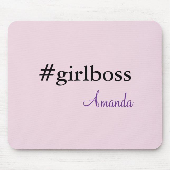 Modern Rosa Girl Girl Chef & Namn | Bästa Girly Mo Musmatta (Framsidan)