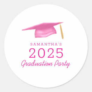 Modern Rosa Girly 2025 Studenten Runt Klistermärke