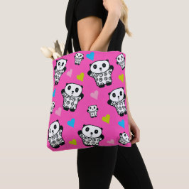 Modern Rosa Girly Cute Kawaii Panda Bear Hearts Tygkasse