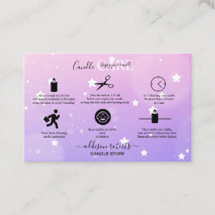 Modern Rosa Girly Gradient Candle Care Ca Visitkort