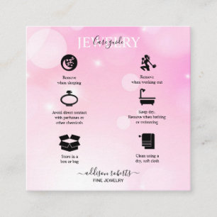 Modern Rosa Girly Gradient Jewelry Care Square Bus Fyrkantigt Visitkort