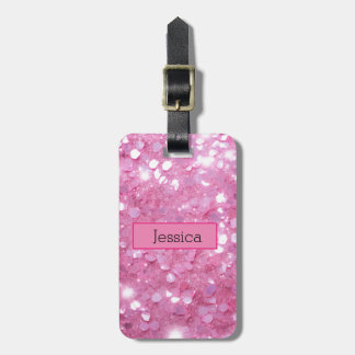 Modern Rosa Glitter Bagagebricka