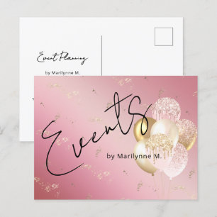 Modern Rosa Glitter Blegons Business Vykort