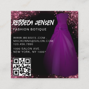 Modern rosa glitter chic stilren mode designer fyrkantigt visitkort