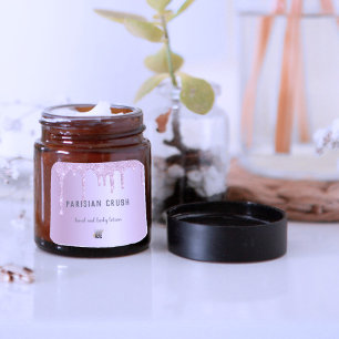 Modern Rosa Glitter Drip Cosmetic Business Logotyp Fyrkantigt Klistermärke