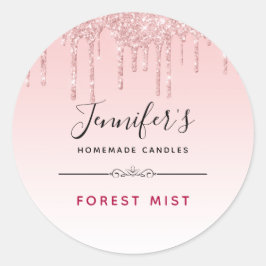 Modern Rosa Glitter Driver Finare Candle/Soap Runt Klistermärke