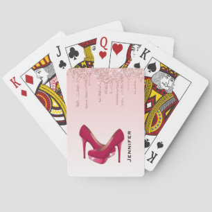 Modern Rosa Glitter Drivrutiner och Högklackar Casinokort