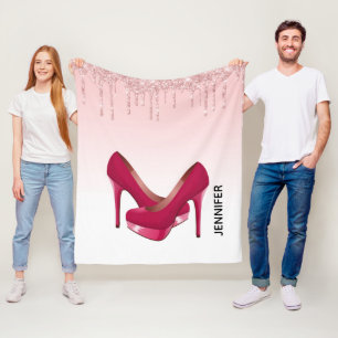 Modern Rosa Glitter Drivrutiner och Högklackar Fleecefilt