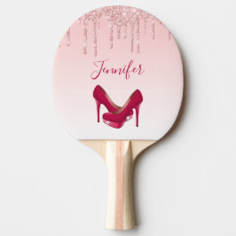 Modern Rosa Glitter Drivrutiner och Högklackar Pingisracket