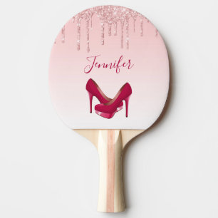 Modern Rosa Glitter Drivrutiner och Högklackar Pingisracket