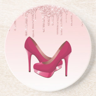 Modern Rosa Glitter Drivrutiner och Högklackar Underlägg