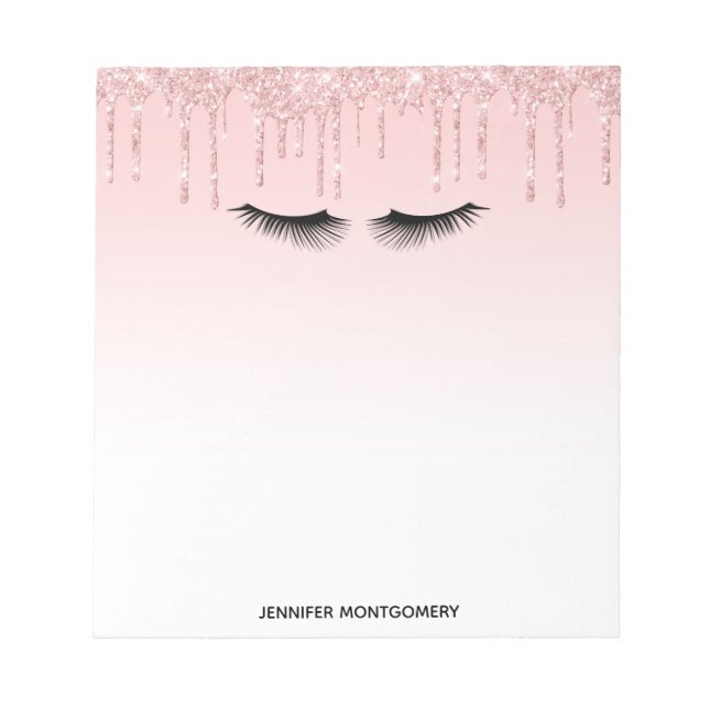 Modern Rosa Glitter Drivrutiner och svarta ögonfra Anteckningsblock (Framsida)