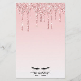 Modern Rosa Glitter Drivrutiner och svarta ögonfra Brevpapper