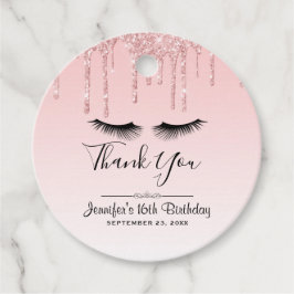 Modern Rosa Glitter Drivrutiner och svarta ögonfra Gåvor Etiketter