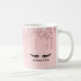 Modern Rosa Glitter Drivrutiner och svarta ögonfra Kaffemugg