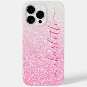 Modern Rosa Glitter Girly Chic Personlig Namn