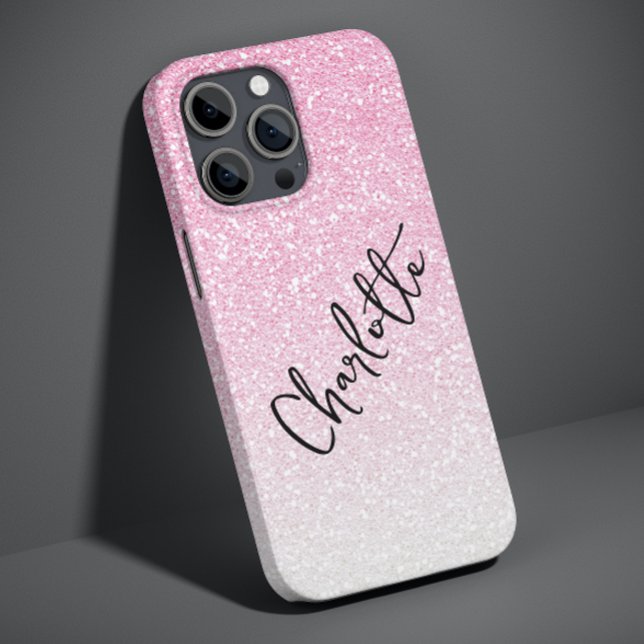 Modern rosa glitter glamorös personlig namn (Skapare uppladdad)