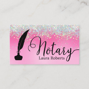 Modern Rosa Glitter Lån som undertecknar företag i Visitkort