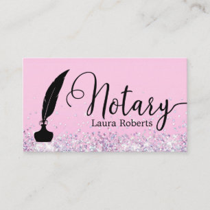 Modern Rosa Glitter Lån undertecknar Agent Busines Visitkort