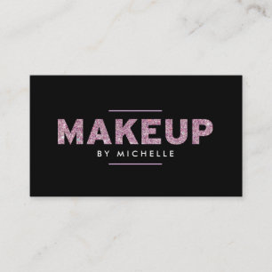 Modern Rosa Glitter Makeup Artist Visitkort