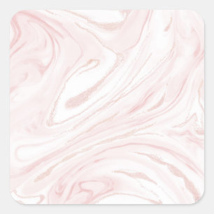 Modern Rosa Glitter Marble Fyrkantigt Klistermärke