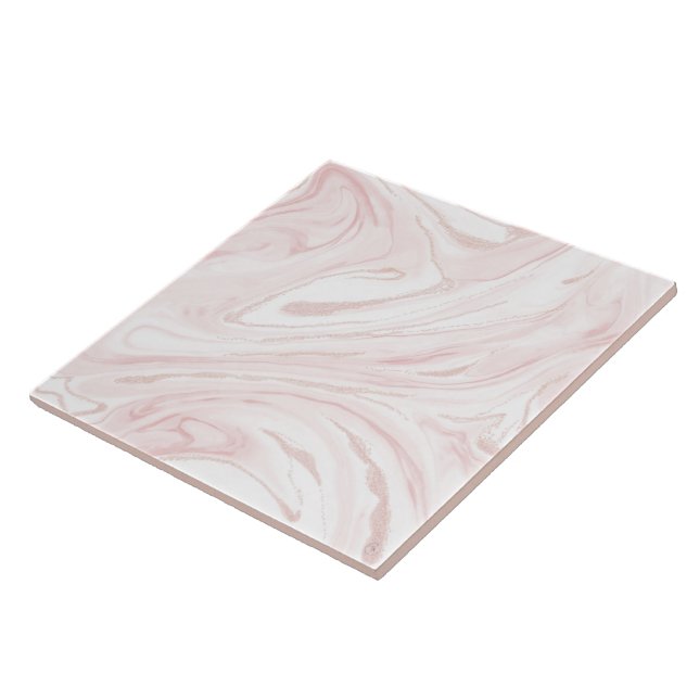 Modern Rosa Glitter Marble Kakelplatta (Sidan)
