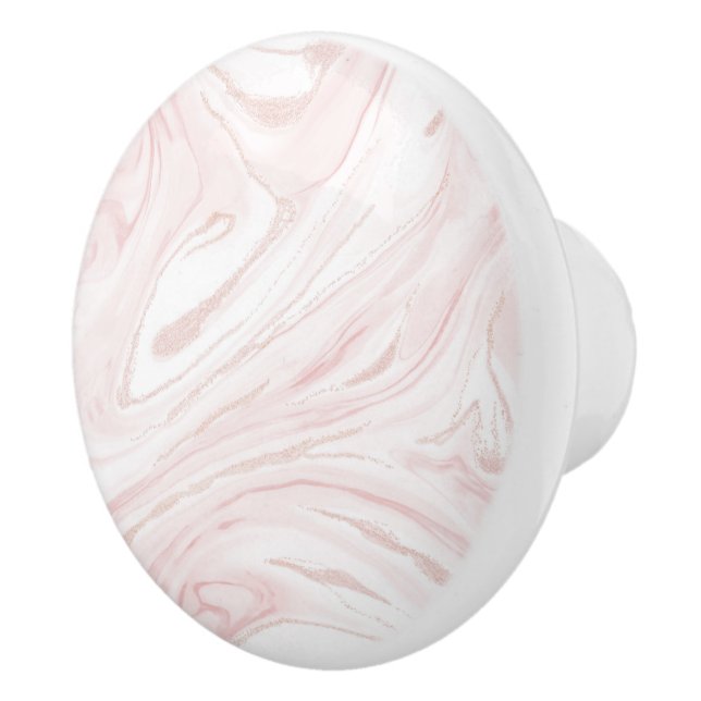 Modern Rosa Glitter Marble Knopp (Höger)