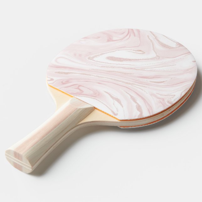 Modern Rosa Glitter Marble Pingisracket (Frontvinkel)