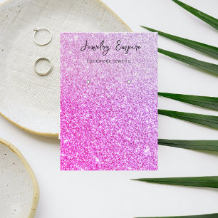 Modern Rosa Glitter Sparkles Earning Holder Visitkort