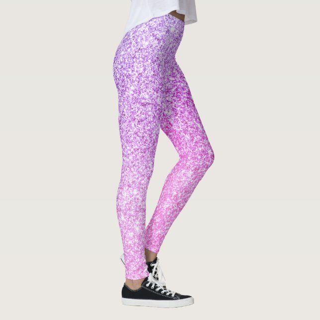 Modern Rosa Glitter Sparkles Gift Leggings (Höger)