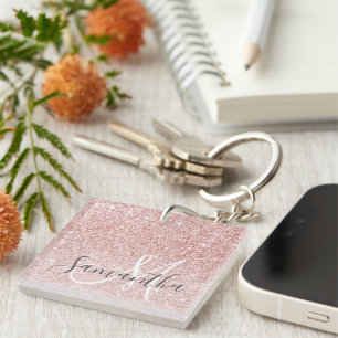 Modern Rosa Glitter Sparkles Personlig Namn