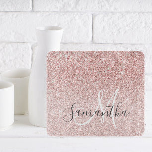 Modern Rosa Glitter Sparkles Personlig Namn