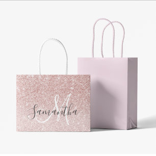 Modern Rosa Glitter Sparkles Personlig Namn