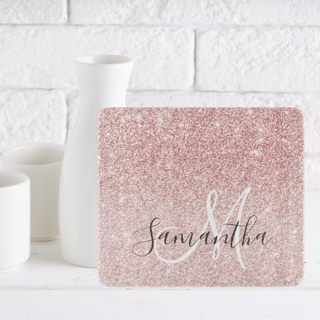 Modern Rosa Glitter Sparkles Personlig Namn (Skapare uppladdad)