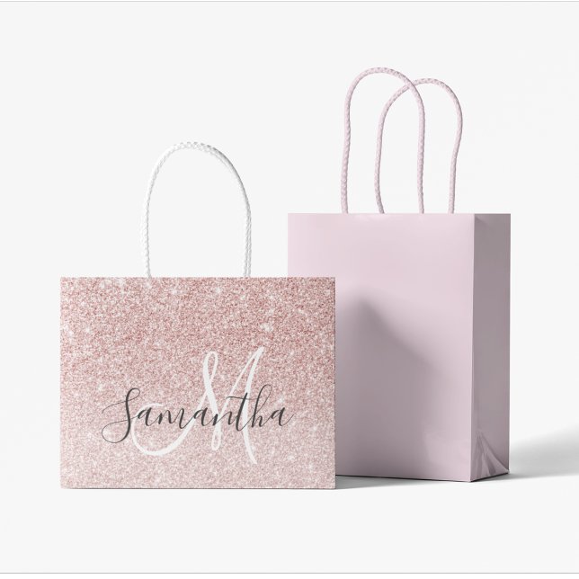 Modern Rosa Glitter Sparkles Personlig Namn (Skapare uppladdad)