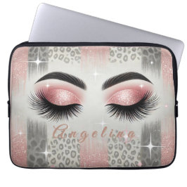 Modern Rosa Glitterögonfransar Bärbar Datorfodral