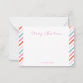 Modern Rosa God jul Anteckningskort