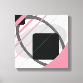 Modern Rosa Grå Svart Off Vit - Lindad Canvas