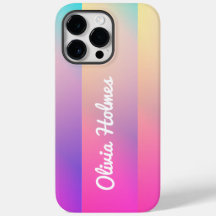 Modern Rosa Gradient Färg Block Namn Monogram