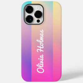 Modern Rosa Gradient Färg Block Namn Monogram