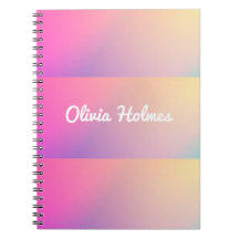 Modern Rosa Gradient Färg Block Namn Monogram