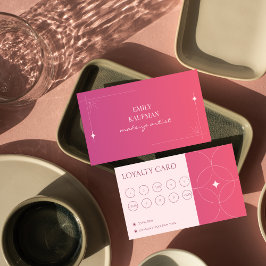 Modern Rosa Gradient Makeup Artist Marknadsföring Lojalitetskort