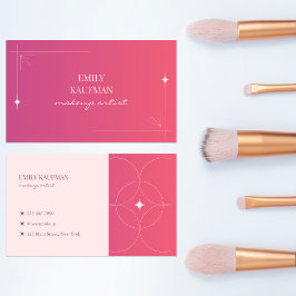 Modern Rosa Gradient Makeup Artist Visitkort