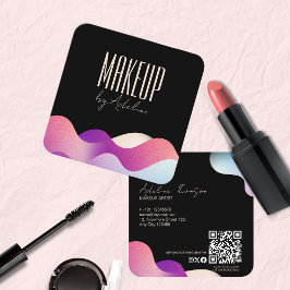 Modern  Rosa Gradient Mönster Makeup Artist Fyrkantigt Visitkort