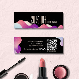Modern  Rosa Gradient Mönster Makeup Artist Litet Visitkort