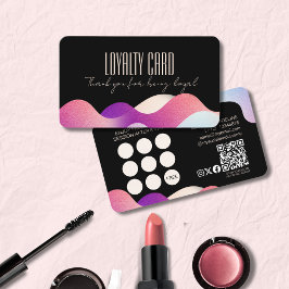 Modern  Rosa Gradient Mönster Makeup Artist Lojalitetskort