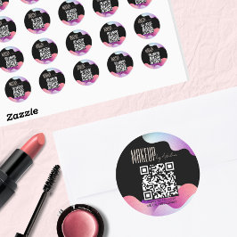 Modern  Rosa Gradient Mönster Makeup Artist Runt Klistermärke