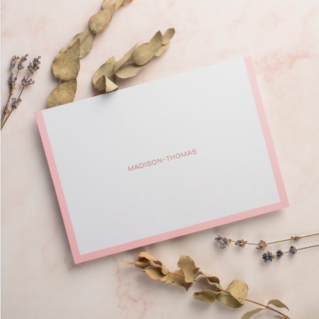 Modern  Rosa Gräns Terracotta Stationery Anteckningskort (Skapare uppladdad)