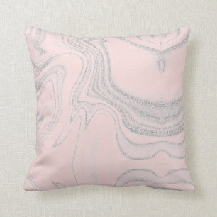 Modern rosa grått abstrakt marble mönster kudde